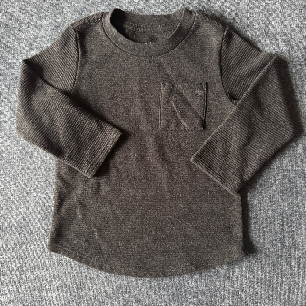 Kids Charcoal Long Sleeve Shirt
